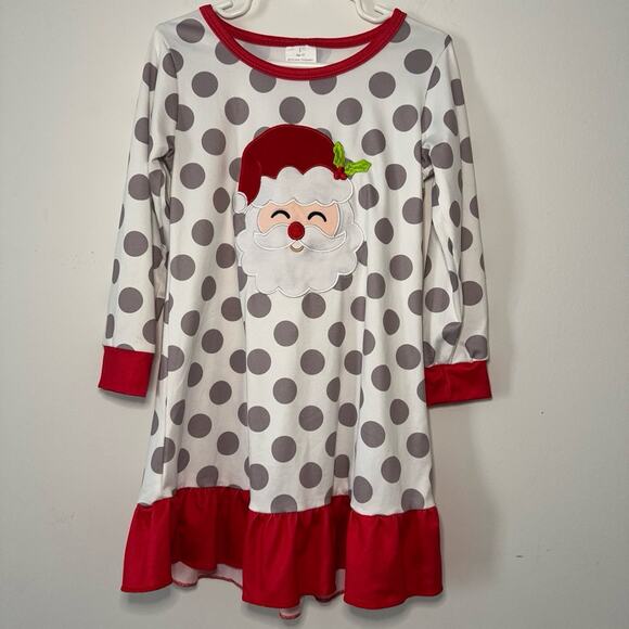 Boutique‎ Christmas Toddler Girl Size 4T Santa Dress Nightgown - Picture 1 of 4